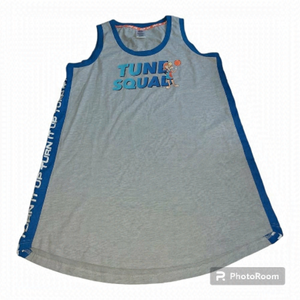 Nwot Space Jam Men's XL Cotton/Polyester Blend Gray Graphic Tank Top - Size XL